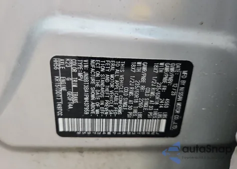 2023 Nissan Rogue Sv из США, поврежденный, VIN JN8BT3BA1PW437959